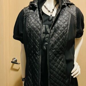 White House Black Market Quilted Black Vest